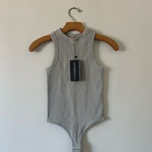 Gray Sleeveless Top Bodysuit